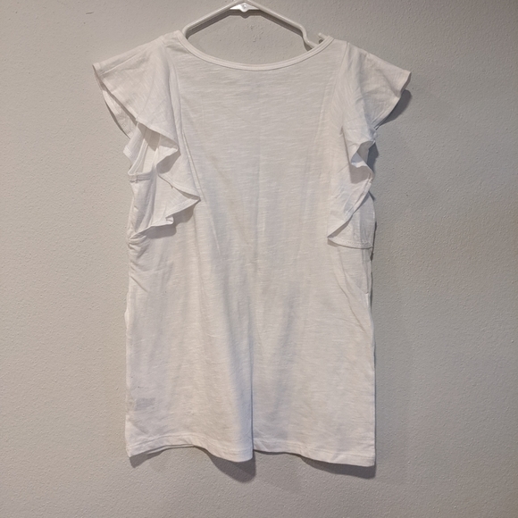 *10/$10* Girl's Cat & Jack White Flutter Sleeve Top - Size 14/16 - Picture 3 of 3